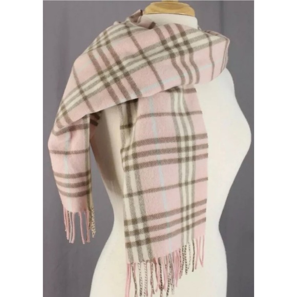 Burberry Accessories - Authentic Burberry Pink Nova Check Cashmere Scarf